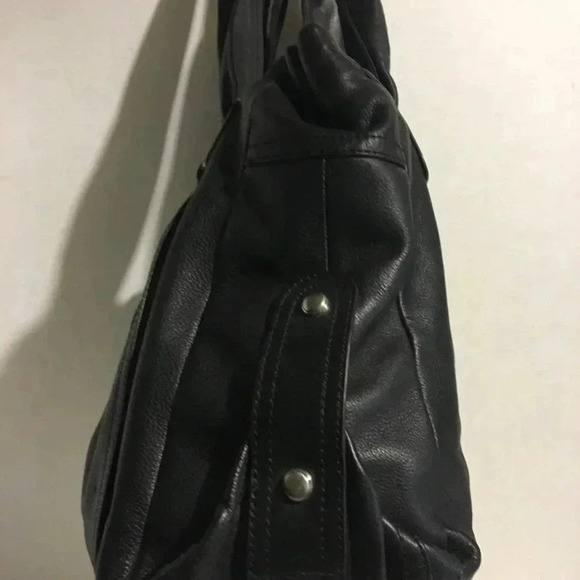 B. Makowsky Black leather satchel handbag - Picture 8 of 10